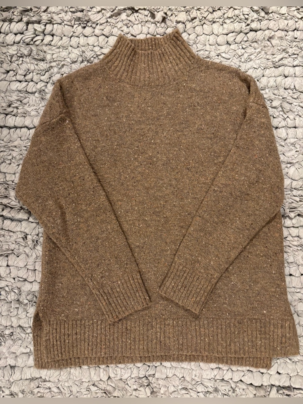 Women’s Well Worn Brown Mock Neck Sweater